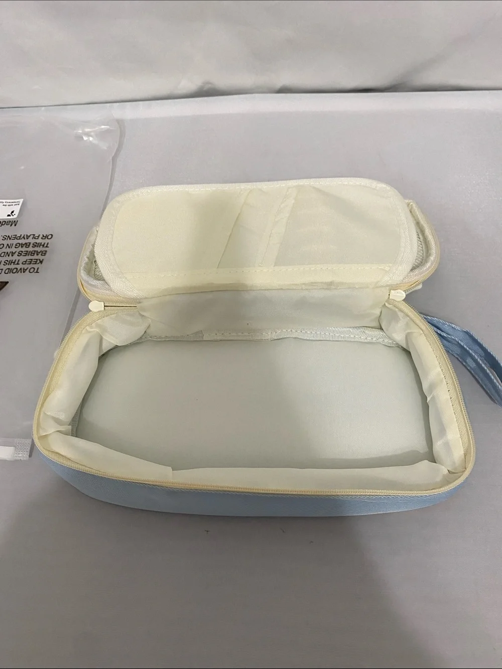 Roosyo Light Blue Pouch with Cream Trim